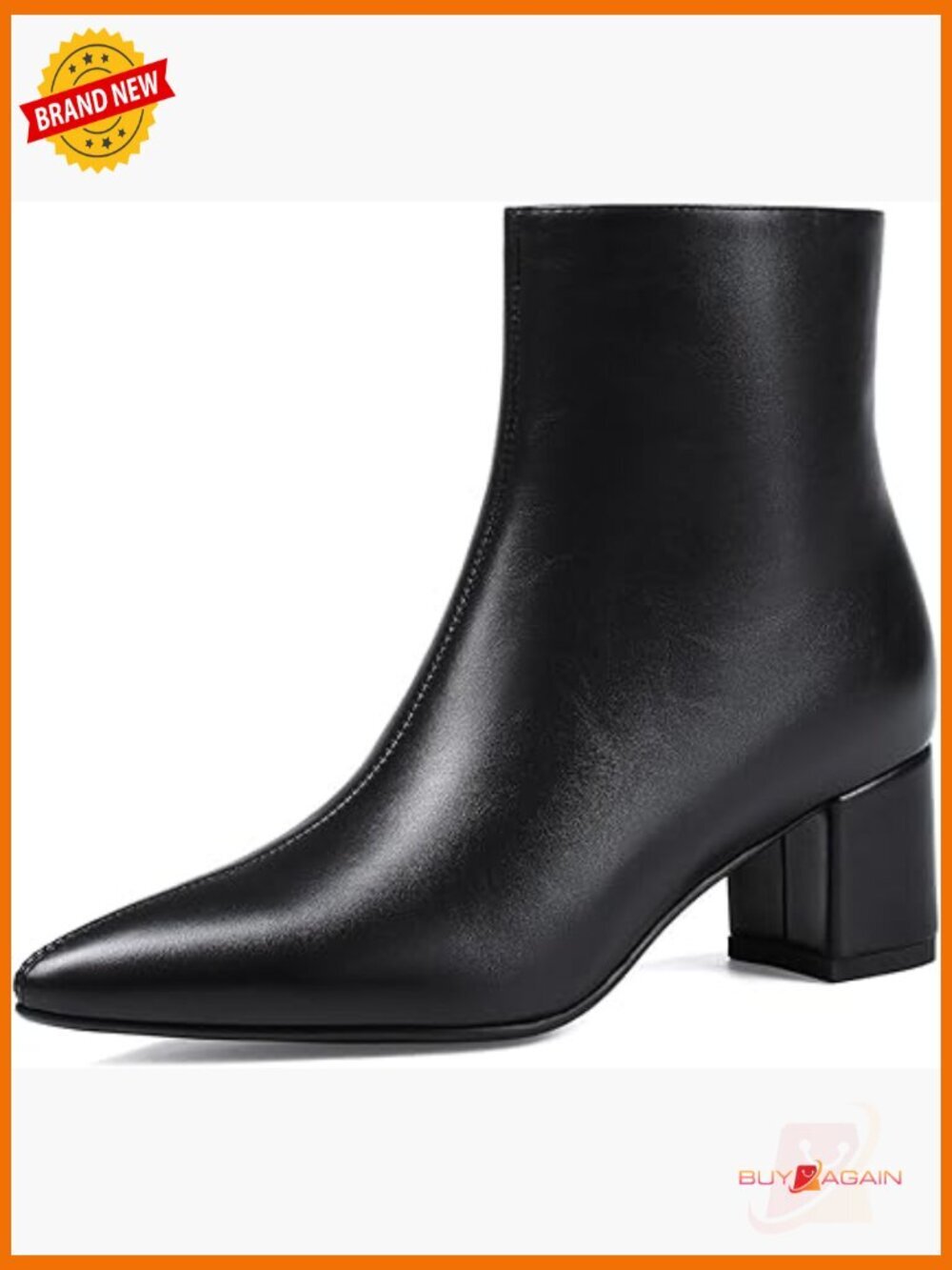 Womens Ankle Boots Pointed Toe Chunky Block Heel Short Booties Low Heeled